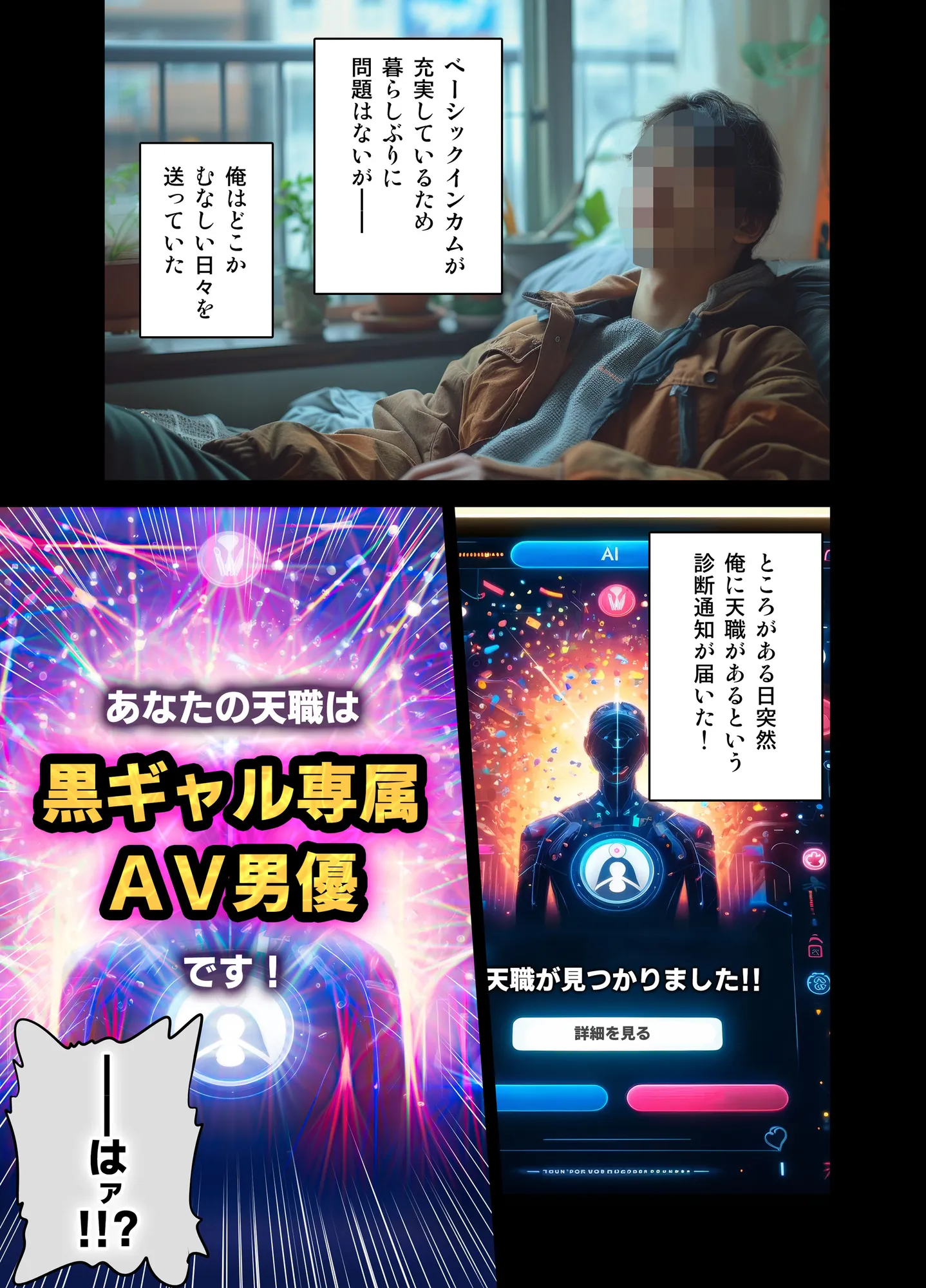 黒ギャルAV女優100人と結婚する話 -AI職業診断を受けたら、あなたの天職は黒ギャルAV専門男優!?- - 3ページ