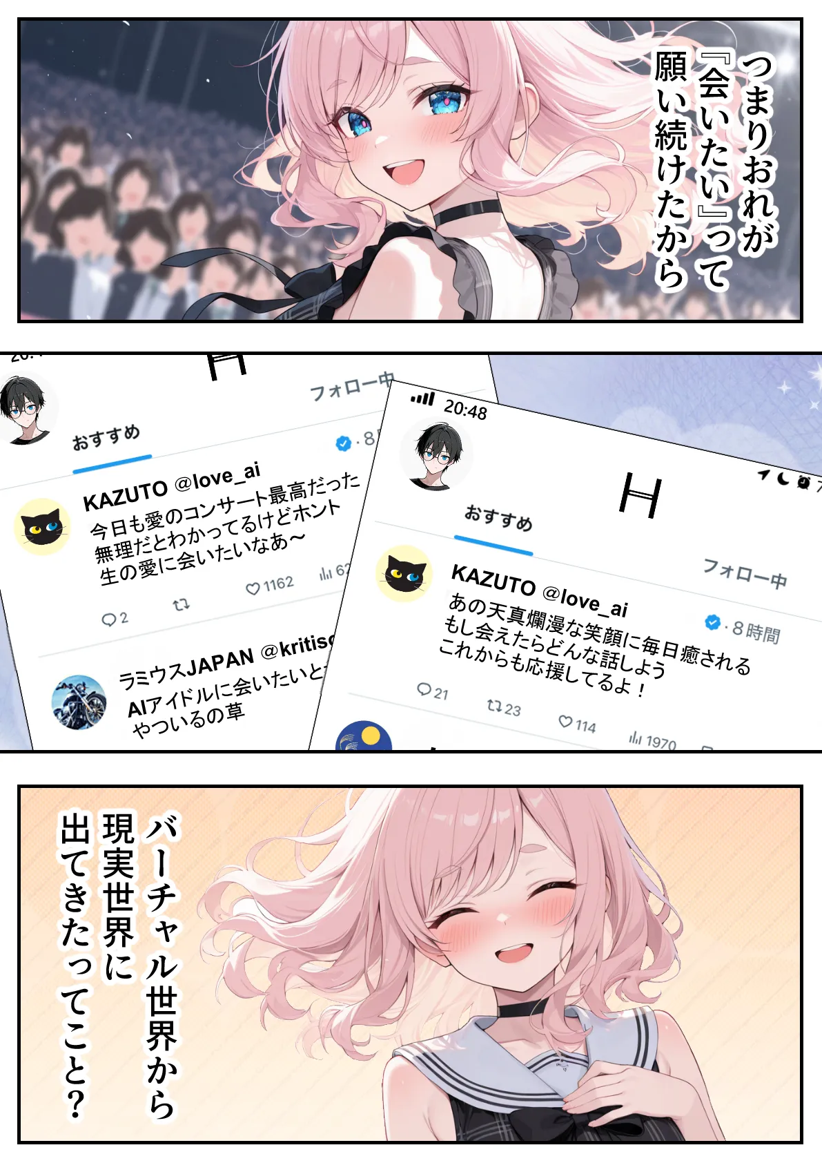 画面の向こうから推しが来た!失踪したAIアイドルとの甘とろ生活 - 11ページ